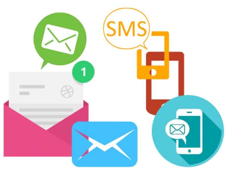 SMS and e-mail
